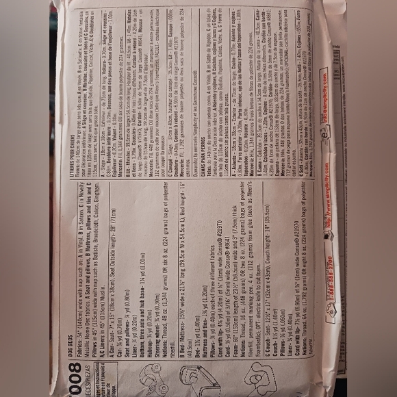 2001, 2006 Dog Bed & Cat Doll Patterns.  Uncut - Picture 9 of 10